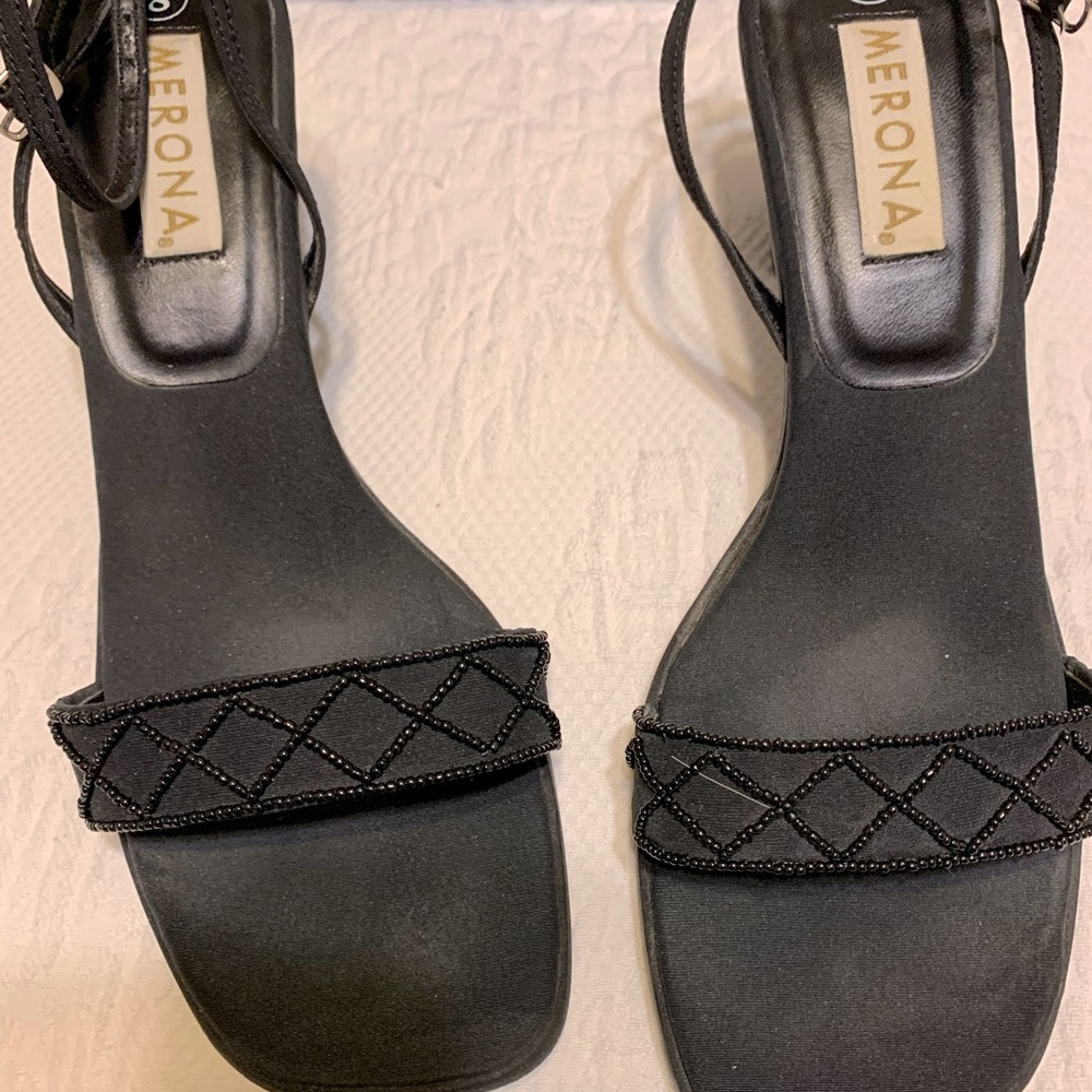 Black beaded heels